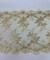 Gold Floral Embroidered Lace Table Runner by the Yard, 14" Wide Sequin Mesh Lace Trim with Scalloped Edges